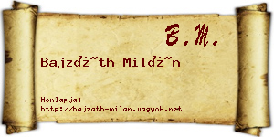 Bajzáth Milán névjegykártya
