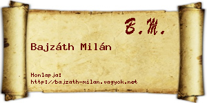Bajzáth Milán névjegykártya